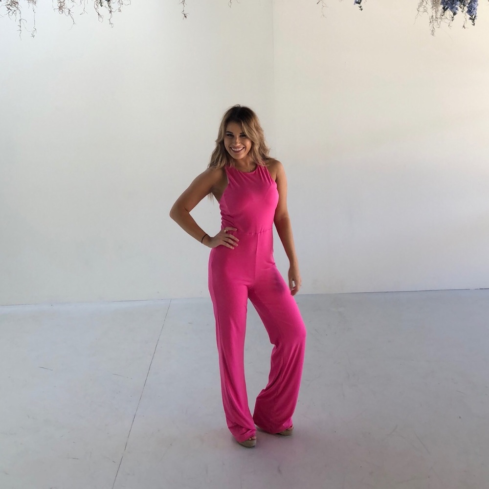 Kittenish Pink Jumpsuit